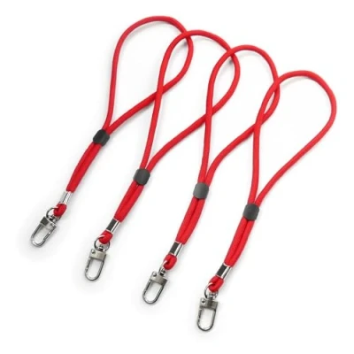 Afbeelding van trage.band® Korte verstelbare polsband met karabijnhaak, 4 stuks rood