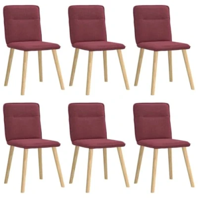 Afbeelding van vidaXL Eetkamerstoelen 6 st stof wijnrood
