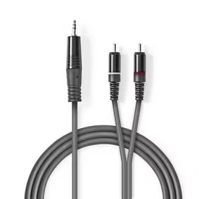 Afbeelding van Tulp naar jack 3.5 mm kabel Nedis 3 meter (Stereo, 100% koper)