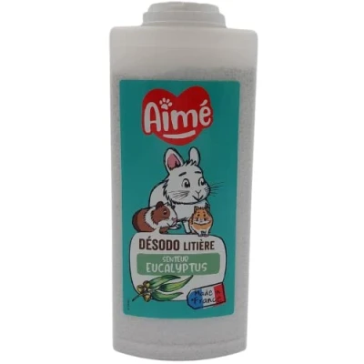 Afbeelding van Aimé luchtverfrisser voor knaagdieren, geurremmend, 700 ml, granulaat geurabsorptie, gemaakt van tobermoriet, geurabsorberend, eucalyptusgeur