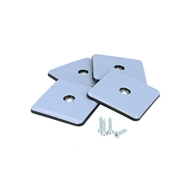 Afbeelding van GLEITGUT 4 x Teflon glijders om te schroeven, vierkant, 50 mm, PTFE meubelglijders, 5 mm dik