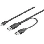 Afbeelding van Microconnect 2 x USB A/Mini B, 0.6 m kabel 0,6 2.0 Mini B Zwart