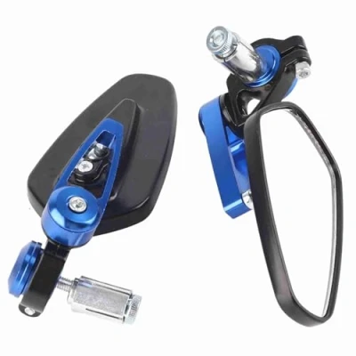 Afbeelding van motorfiets achteruitkijkspiegel, 1 paar 7/8 inch 22 mm universele aluminiumlegering 360 graden groothoek verstelbare bar einde achteruitkijkspiegels eindspiegel (blauw) eindspiegels