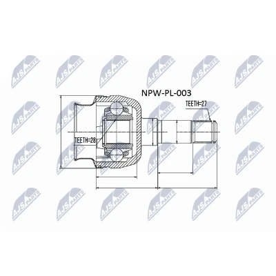 Afbeelding van Homokineet reparatie set, aandrijfas NTY NPW PL 003