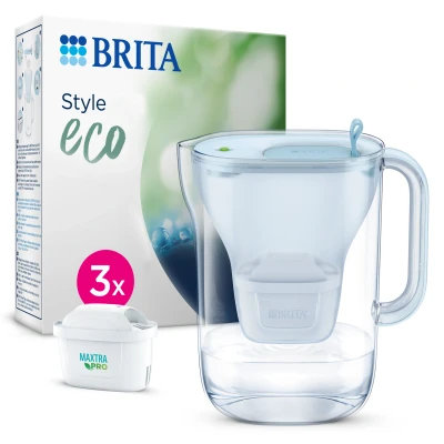 Afbeelding van Brita Style Eco Waterfilterkan Blauw + 3 Maxtra Filterpatronen