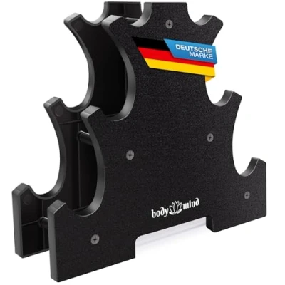 Afbeelding van Body &amp; Mind® Dumbbells Set van 2 halters Halters; Effectieve krachttraining met verschillende gewichten; Fitness workout thuis (Rek 3 niveaus)