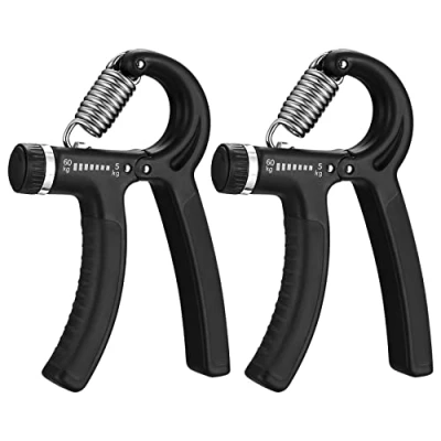 Afbeelding van 2 stuks handtrainer, onderarmtrainer, 5 60 kg, verstelbaar, gripkrachttrainer, vingertrainer, handtrainingsapparaat, voor fitness, klimmen, krachttraining, stressvermindering