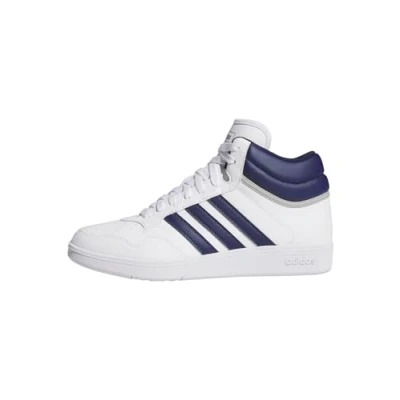 Afbeelding van adidas Uniseks Volwassen HOOPS 4.0 MID SHOES, ftwr white/dark blue/grey two, 38 2/3 EU