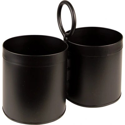 Afbeelding van Clayre &amp; Eef Bestekbak 22x11x21 cm Zwart Ijzer Bestekhouder