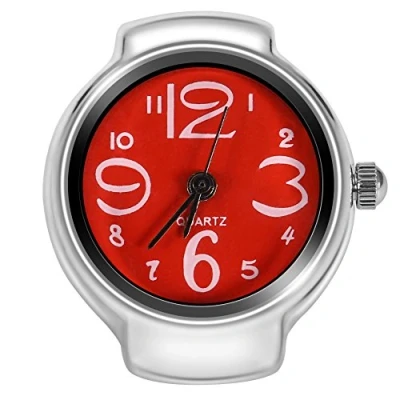 Afbeelding van Dameshorloge met kwarts, analoog, 8 kleuren, analoog kwartshorloge, Rood, riem