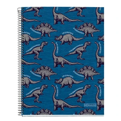 Afbeelding van Miquelrius Notitieboek A4, 4 gekleurde strepen, 140 vellen, geruit 5 x mm, gaten, microgeperforeerd, hardcover, wild dino