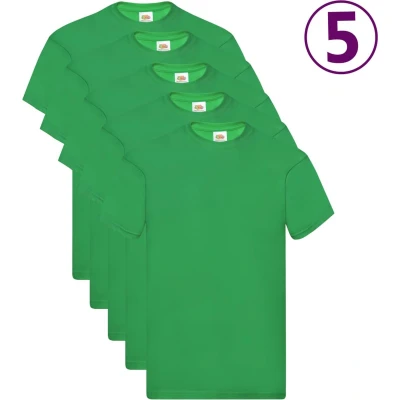 Afbeelding van Fruit of the Loom T shirts Original 5 st 3XL katoen groen
