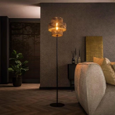 Afbeelding van Hoyz Collection Vloerlamp 1L Lantern Zwart Bruin