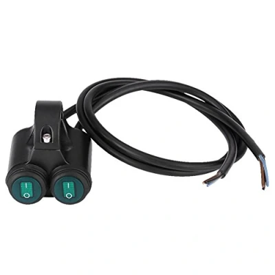 Afbeelding van Keenso Stuurschakelaar voor motorfiets, universeel, 12 V, 7/8 inch stuurschakelaar, dubbele bediening, mistlampen, schakelaar + claxonschakelaar (type A) Koplampen