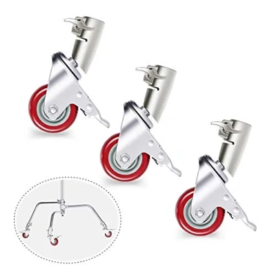 Afbeelding van Neewer Set van 3 zwenkwielen, diameter 75 mm, metalen constructie en rubberen basis, alleen compatibel met C houder voor video opnamen in studio (zilver)