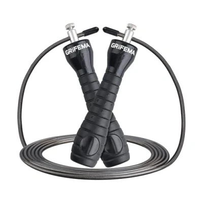 Afbeelding van GRIFEMA GA5005, springtouw, antisliphandvat, fitness en krachttrainingshulpmiddel voor volwassenen kinderen om thuis te trainen, zwart