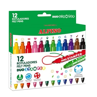 Afbeelding van Alpino Stamper Duobox, 12 stuks, verschillende kleuren