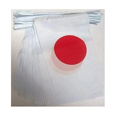 Afbeelding van Japan 4 meter BUNTING Vlag 20 vlaggen 6&#039;&#039; x 4&#039;&#039; Japanse STRING 10 15 cm AZ FLAG