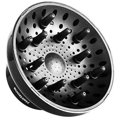 Afbeelding van Hairizone Universele Haar Diffuser Aanpasbaar voor Blow Dryers met D = 4,3 tot 6,6 cm Krullend of Golvend Haar, Glanzend Zwart
