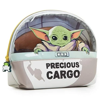 Afbeelding van The Mandalorian Baby Yoda toilettas, cadeau idee Geek Star Wars Yoda, grijs, eenheidsmaat, grijs., Taille unique