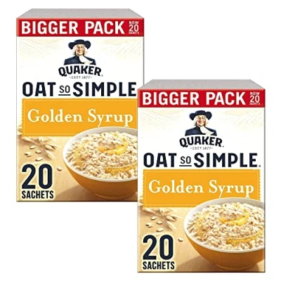 Afbeelding van Cleverry set met Quaker Oat So Simple Havermoutpap Golden Syrup 40 zakjes x 36g voor een heerlijk ontbijt