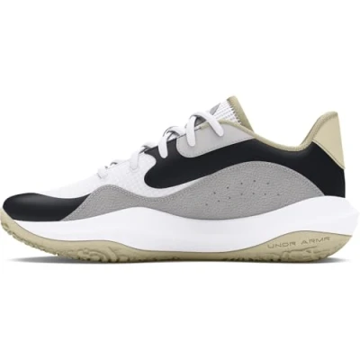 Afbeelding van Under Armour Lockdown 7 Basketbalschoenen, Heren, Maat: 45, White/silt Leer en textiel