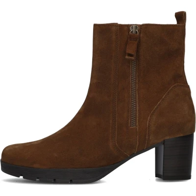 Afbeelding van Gabor 073 Enkellaarsjes Enkelboots met rits Dames Cognac Maat 41