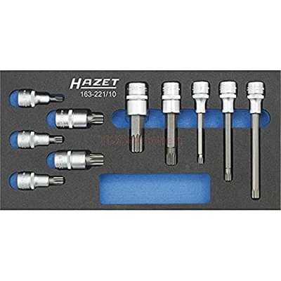 Afbeelding van Hazet 163 221/10 Dopsleutel bitinzetset 1/2 (12.5 mm) 10 delig