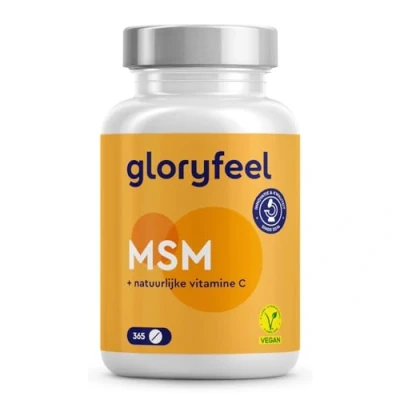 Afbeelding van MSM 2000mg + Natuurlijke Vitamine C 365 hooggedoseerde tabletten Voor botten, gewrichten, huid &amp; immuunsysteem* Veganistisch methylsulfonylmethaan In laboratorium getest zonder toevoegingen
