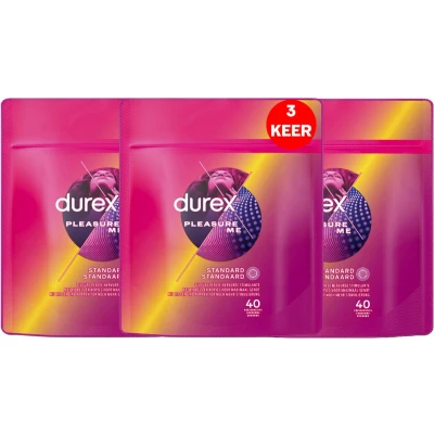 Afbeelding van 3x Durex Condooms Pleasure Me 40 stuks