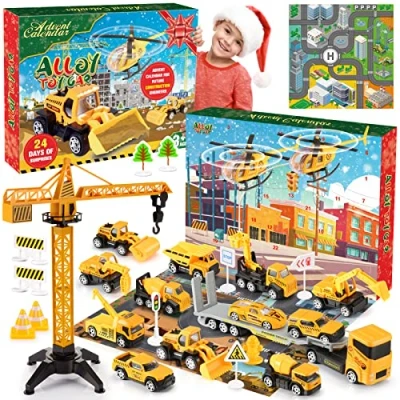 Afbeelding van Adeokay Adventskalender 2024, voor kinderen, speelgoed vanaf 3, 4, 5, 6 jaar, kerstkalender cadeau jongens van 3 tot bouwplaats,