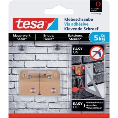 Afbeelding van Tesa Klevende schroef Voor steen en baksteen belastbaar tot 5 kg 2 stuks