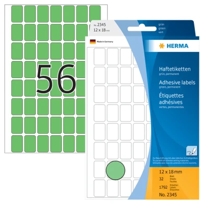 Afbeelding van Etiket HERMA 2345 12x18mm groen 1792stuks