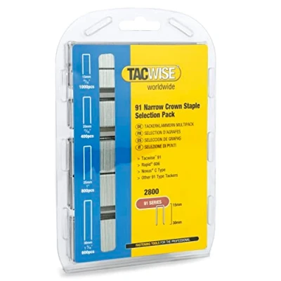 Afbeelding van Tacwise 0204 selectiepakket van type 91/15 30 mm gegalvaniseerde smalle kroonnietjes, 2800 stuks
