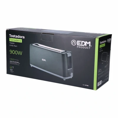 Afbeelding van Broodrooster EDM Black Design Lang 900 W