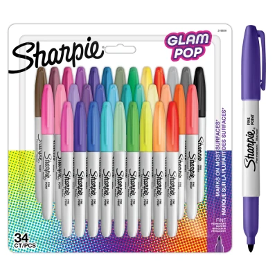 Afbeelding van Sharpie Permanent Marker Fine Glam Pop 34pc