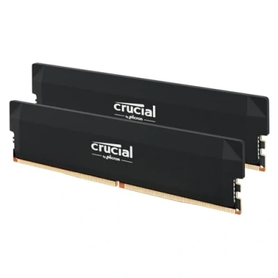 Afbeelding van Crucial Pro RAM DDR5 64GB Kit (2x32GB) 6400MHz CL40, Gaminggeheugen Overklokken, Intel XMP 3.0 / AMD EXPO, Desktopgeheugen (PC), Zwart CP2K32G64C40U5B