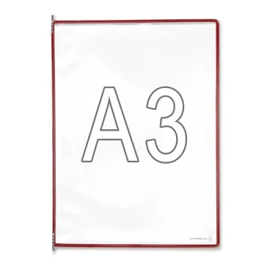 Afbeelding van Tarifold Doorzichtig bord VE 10 stuks, voor DIN A3, rood transparante panelen zichtbordsystemen transparant documentenhouder