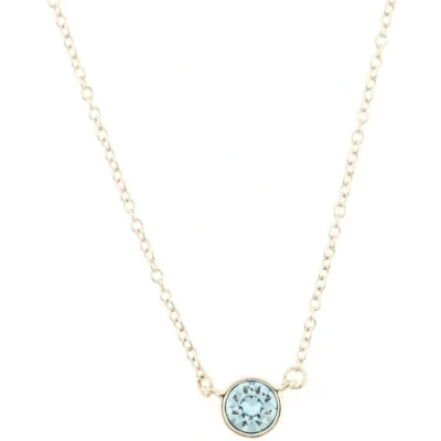 Afbeelding van Behave Dames ketting zilver kleur met blauw steentje 40 cm