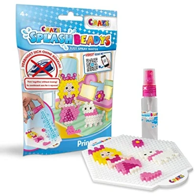 Afbeelding van Craze Splash BEADYS steekkralen prinses strijkkralen glitter zonder strijken Princess Foilbag Starter Pack waterparels knutselset kinderen 5 mm knutselkralen 26069, klein