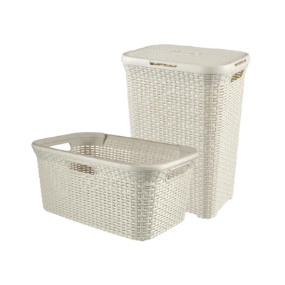 Afbeelding van Curver Style Wasmand met Deksel 60L + 45L Wit