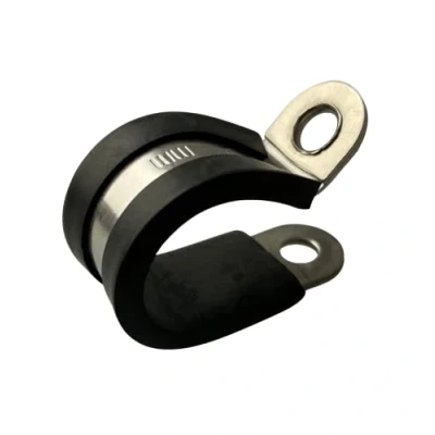 Afbeelding van Met rubber gevoerde P klemmen 18 mm, slangklem van hoogwaardig roestvrij staal, set 5, mm
