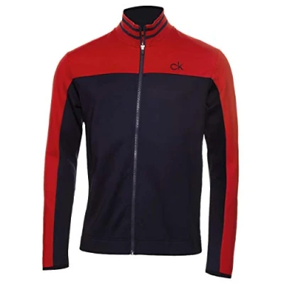Afbeelding van Calvin Klein Heren Retro Performance Wicking fleece trui Marine/Rood XL