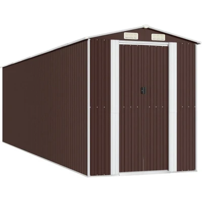 Afbeelding van vidaXL Tuinschuur 192x689x223 cm gegalvaniseerd staal donkerbruin