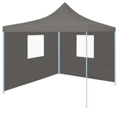 Afbeelding van Partytent met 2 zijwanden inklapbaar 2x2 m staal antraciet