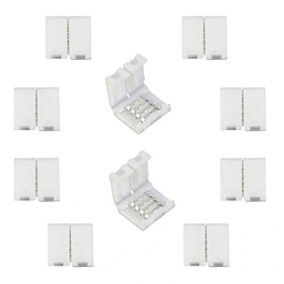 Afbeelding van LITAELEK 10 stuks 4 polige LED connectoren met clipbevestiging, strip, connector, stekker, snelkoppeling, voor mm breed, SMD 5050 RGB ledstrips, strepen (10 stuks)