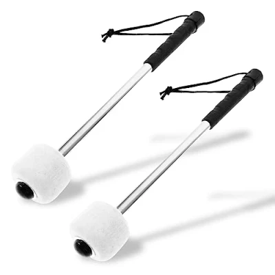 Afbeelding van 2 stuks marsdrumsticks, bas drum mallet stick met viltkop, percussie marching band accessoires, mallets timpani sticks, trommelstokken paukenslagel