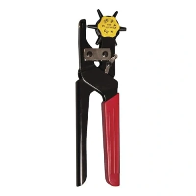 Afbeelding van Rayher 22599000 Professionele gatentang, met 6 fluitjes, gatdiameter 2 4,5 mm, revolgattang hefboomoverbrenging, voor het ponsen en stansen van leer andere materialen, riemgattang, stans