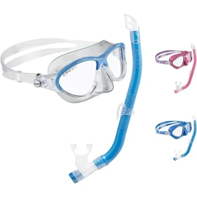 Afbeelding van Cressi Moon Kid &amp; Top Colorama set Combo voor kinderen die aan het snorkelen zijn