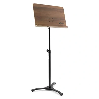 Afbeelding van TIGER MUS35 PRO houten top orkestplaat muziekstandaard met alle metalen professionele stevige basis ideaal voor scholen, orkesten en kerken